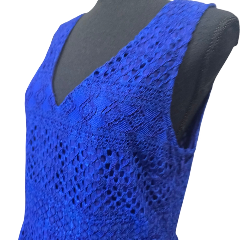 ⭐️Banana Republic Cobalt Blue Lace Cocktail Dress Sz 8 - Picture 7 of 8